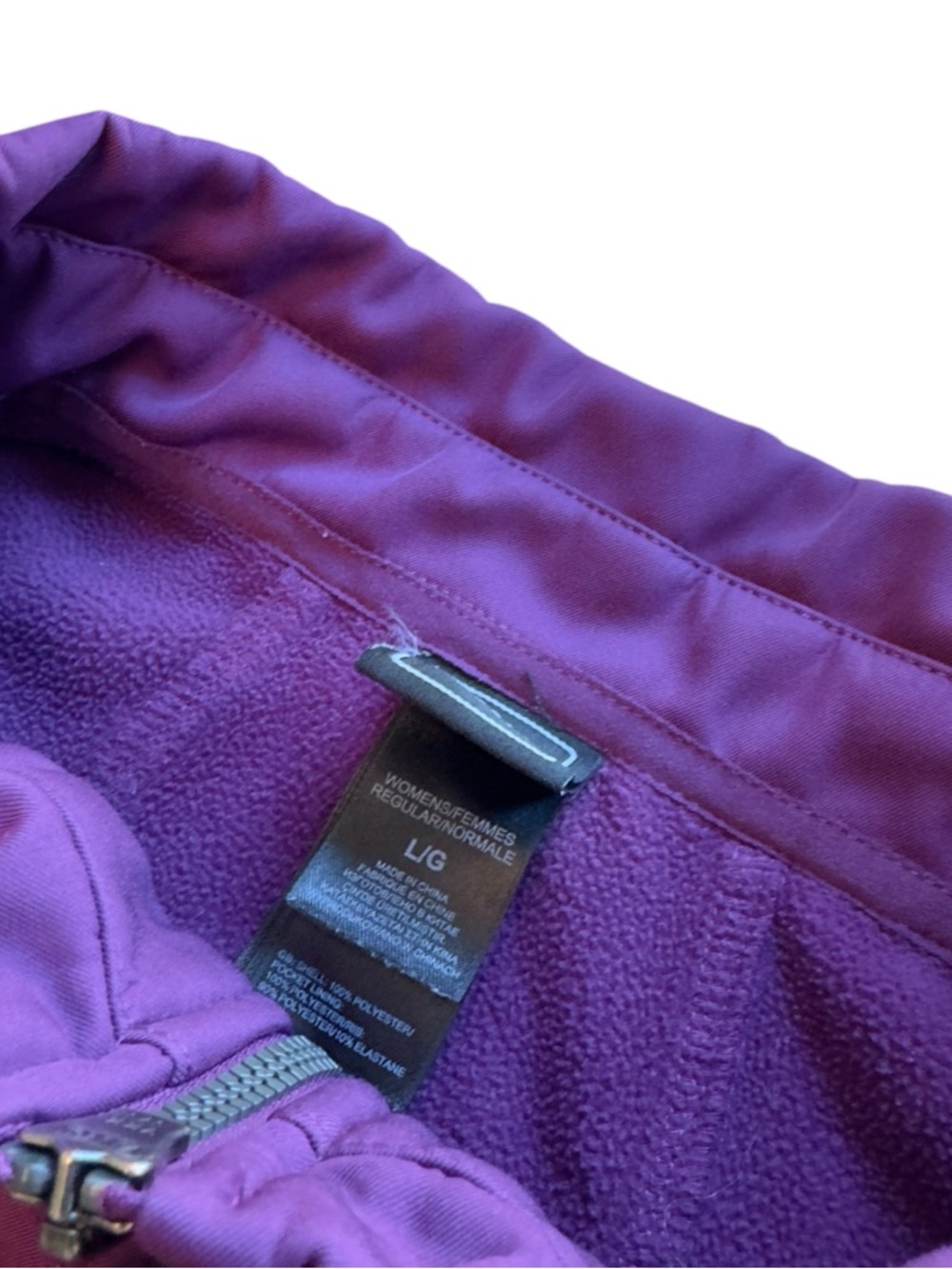 The North Face Full Zip Hoodie Women L Purple Fleece Lined Athleisure in EUC - Picture 6 of 8
